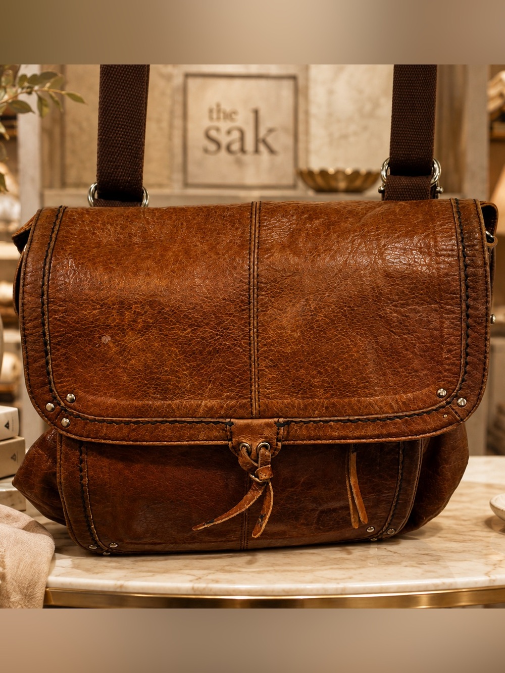 The Sak Ventura Brown Leather Convertible Backpack Crossbody Shoulder Bag - Picture 1 of 8